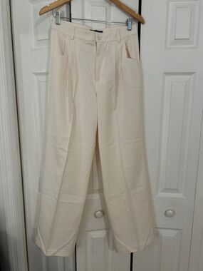 NWOT PAIGE Cream Wide-Leg Pants sz 4